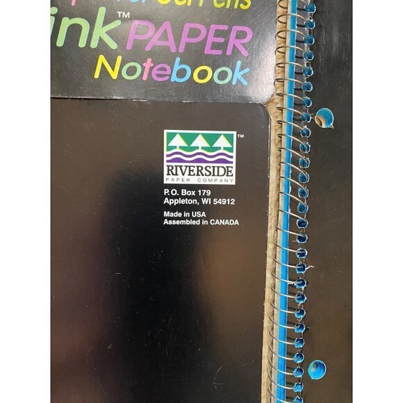 Vintage 1999 Riverside Acid-Free Gel-Ink Dark Paper Notebook 4 Black 1 Blue READ - Picture 8 of 10
